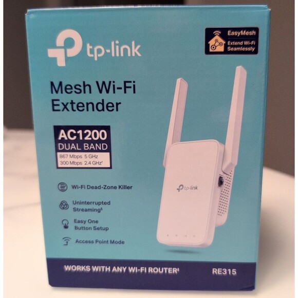 TP-Link RE315 AC1200 Wi-Fi Extender Dual Band OneMesh Range Booster Signal - Picture 1 of 2